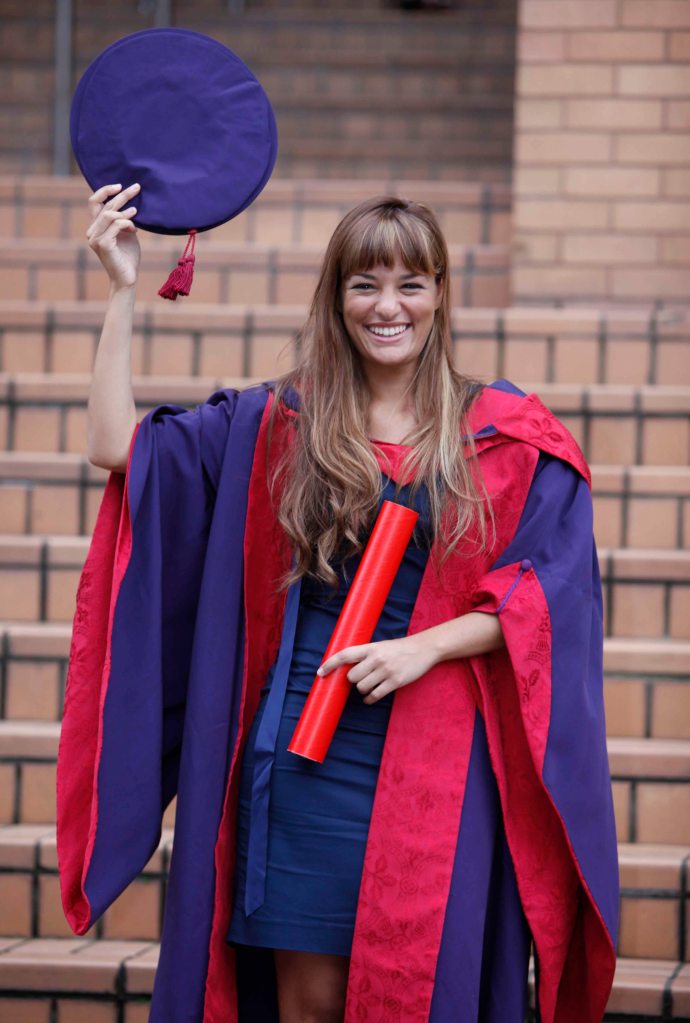 Violinist Nicola Benedetti with her Honorary Doctorate from the Royal Conservatoire of Scotland.